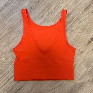 Vibrant Orange Ribbed Tank Top